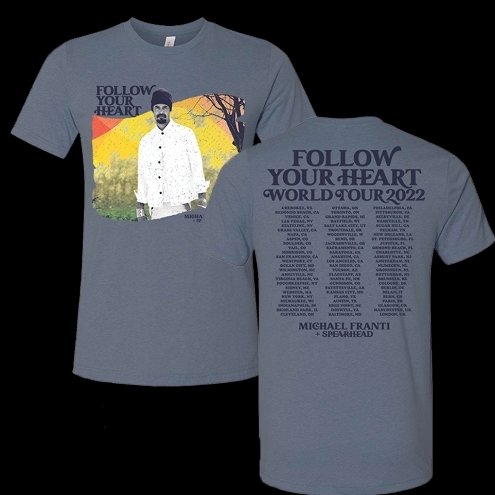 Michael Franti & Spearhead Follow Your Heart Graphic Tour Tee XL
